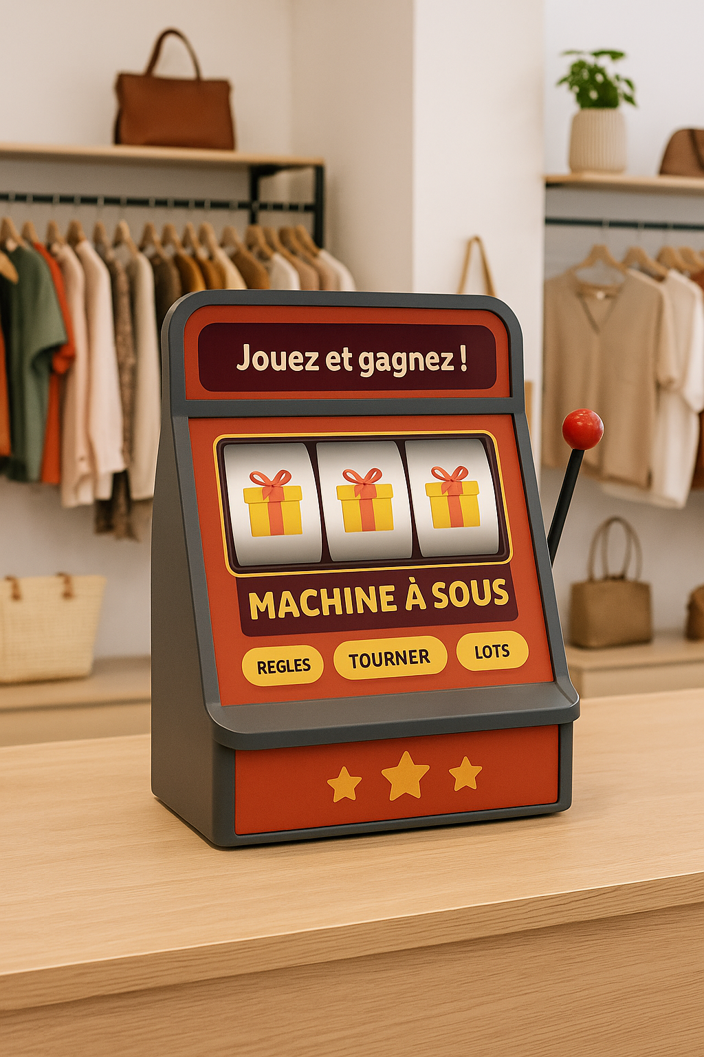Exemple de machine à sous personnalisée pour attirer des clients