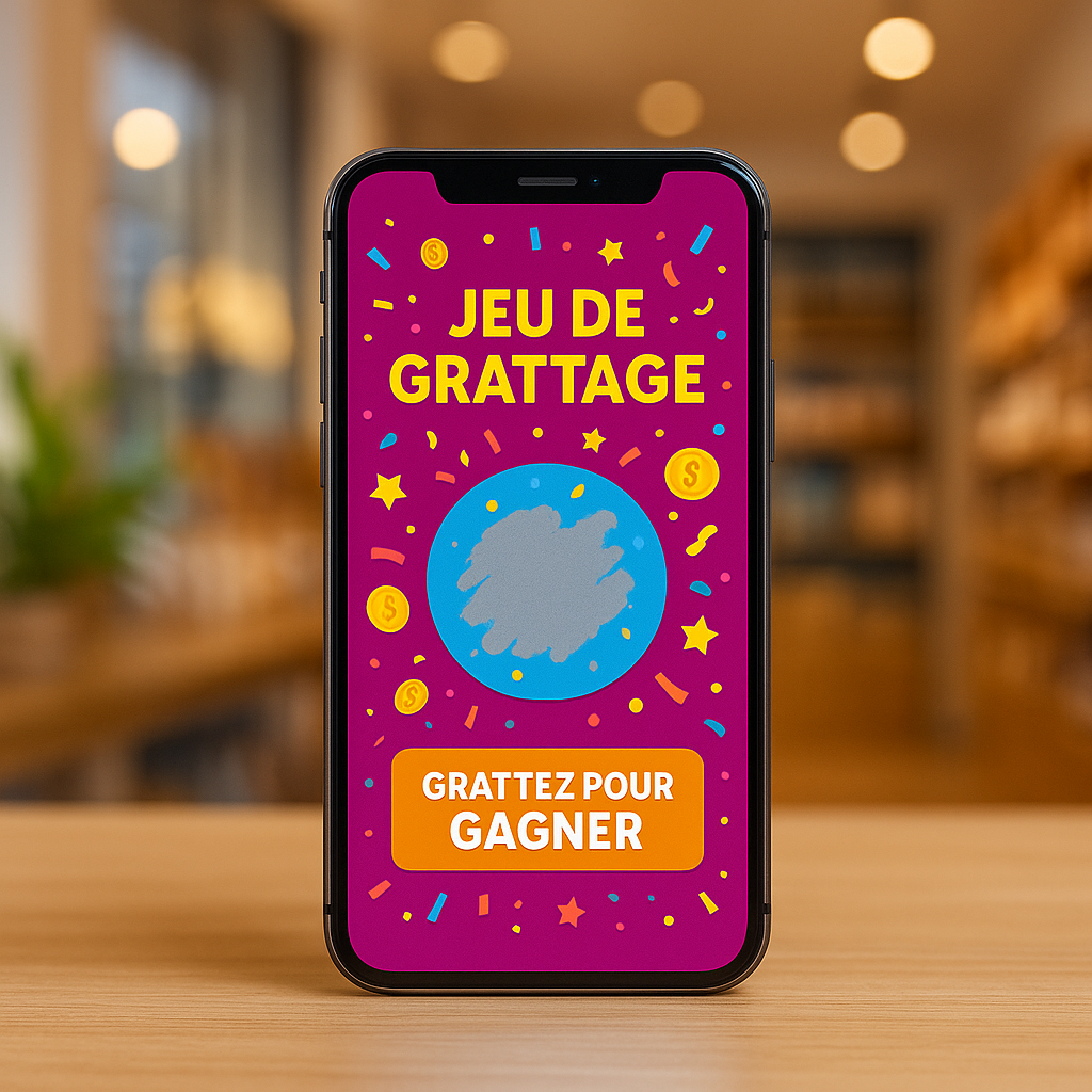 Exemple de jeu de grattage digital pour magasin